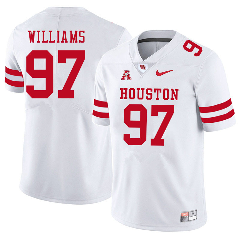 Men #97 Tre Williams Houston Cougars College Football Jerseys Sale-White - Click Image to Close